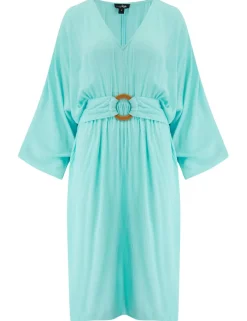 Crinkle O Ring Midi Beach Dress