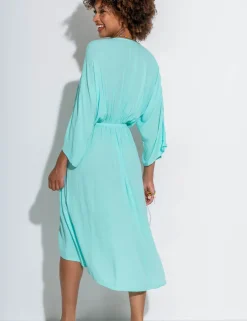 Crinkle O Ring Midi Beach Dress