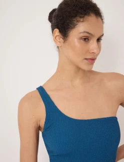 Crinkle One Shoulder Swimsuit