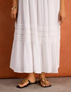 Crinkle Pintuck Midaxi Tiered Dress