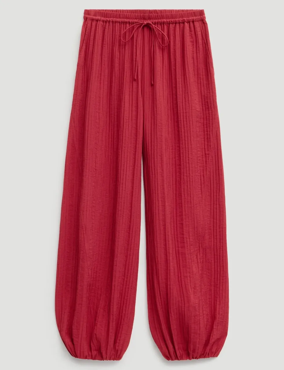 Crinkle Textured Balloon Trousers