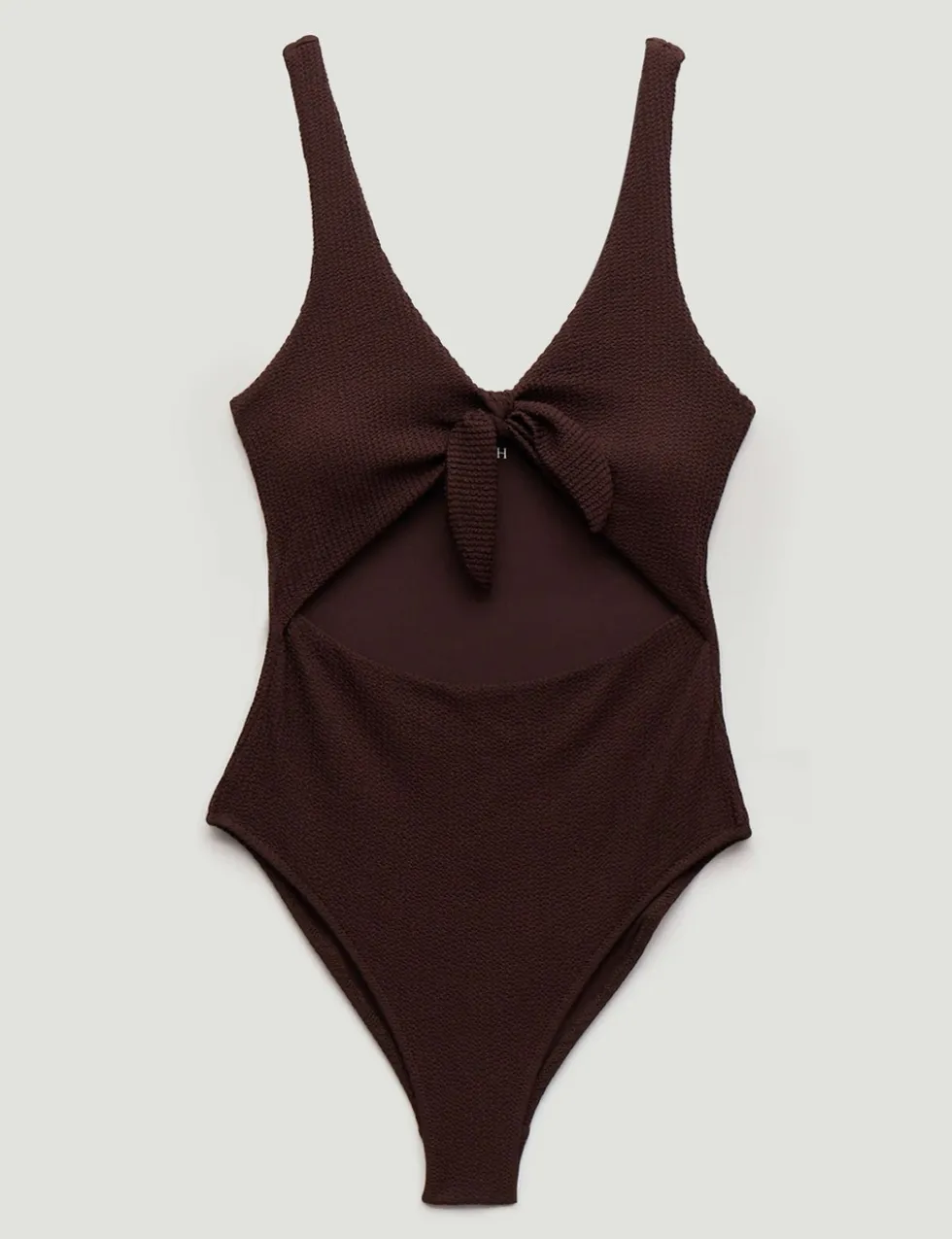 Crinkle Tie Detail Scoop Neck Swimsuit