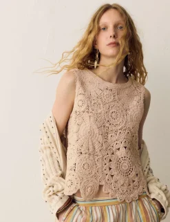 Crochet Look Knitted Vest