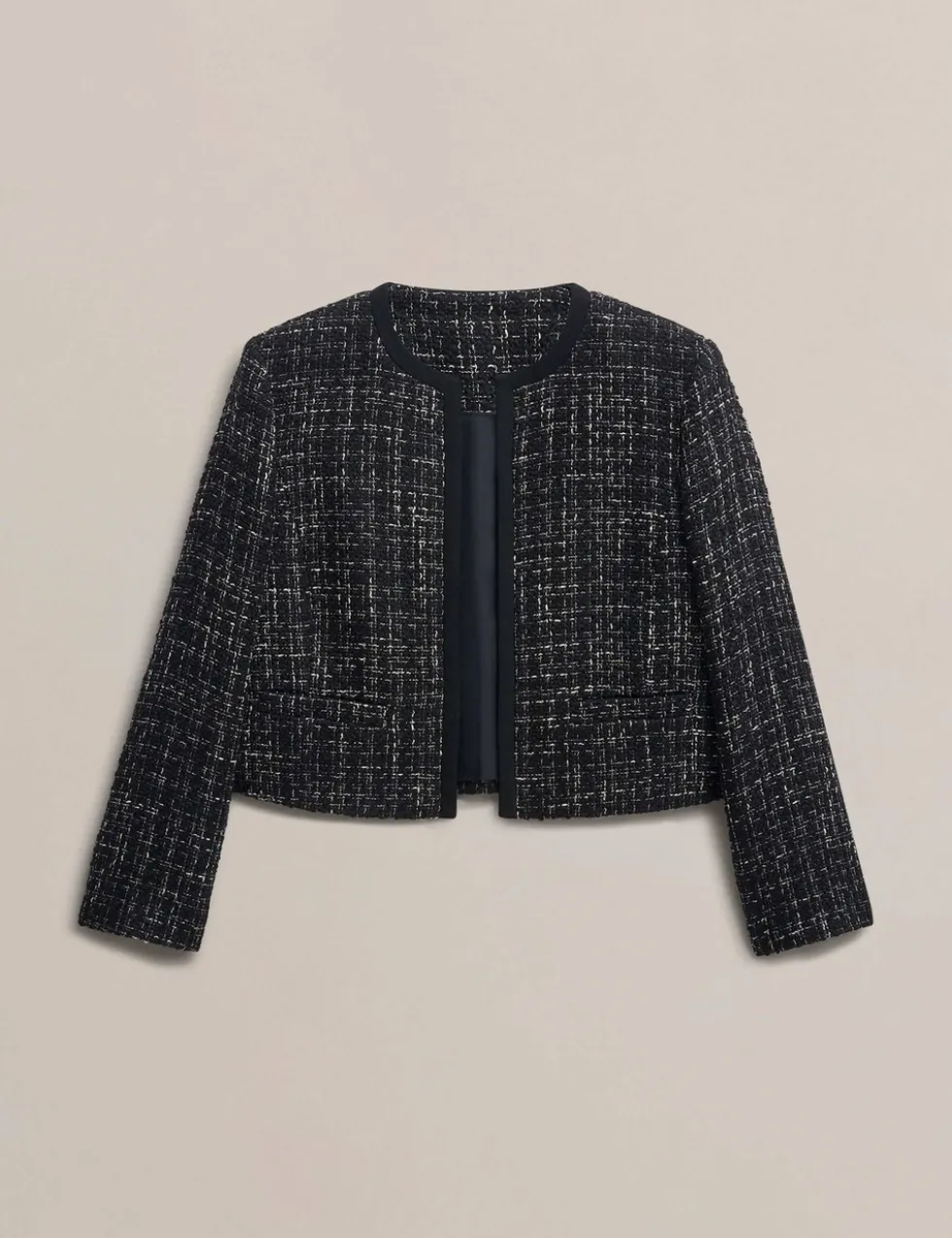 Cropped Tailored Jacket with Wool