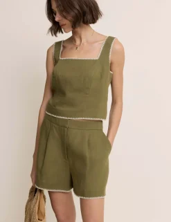 Cropped Top With Linen