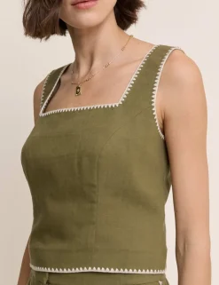 Cropped Top With Linen