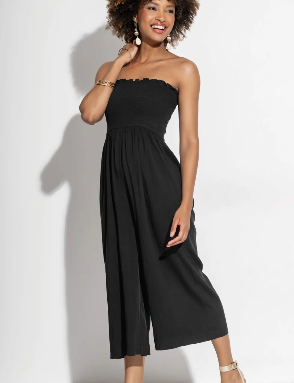 Cropped Wide Leg Jumpsuit