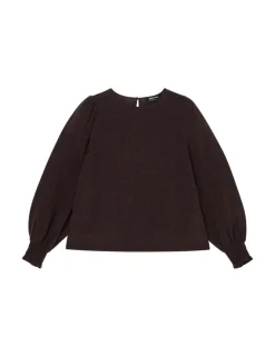 Cupro Rich Leopard Print Shirred Cuff Blouse