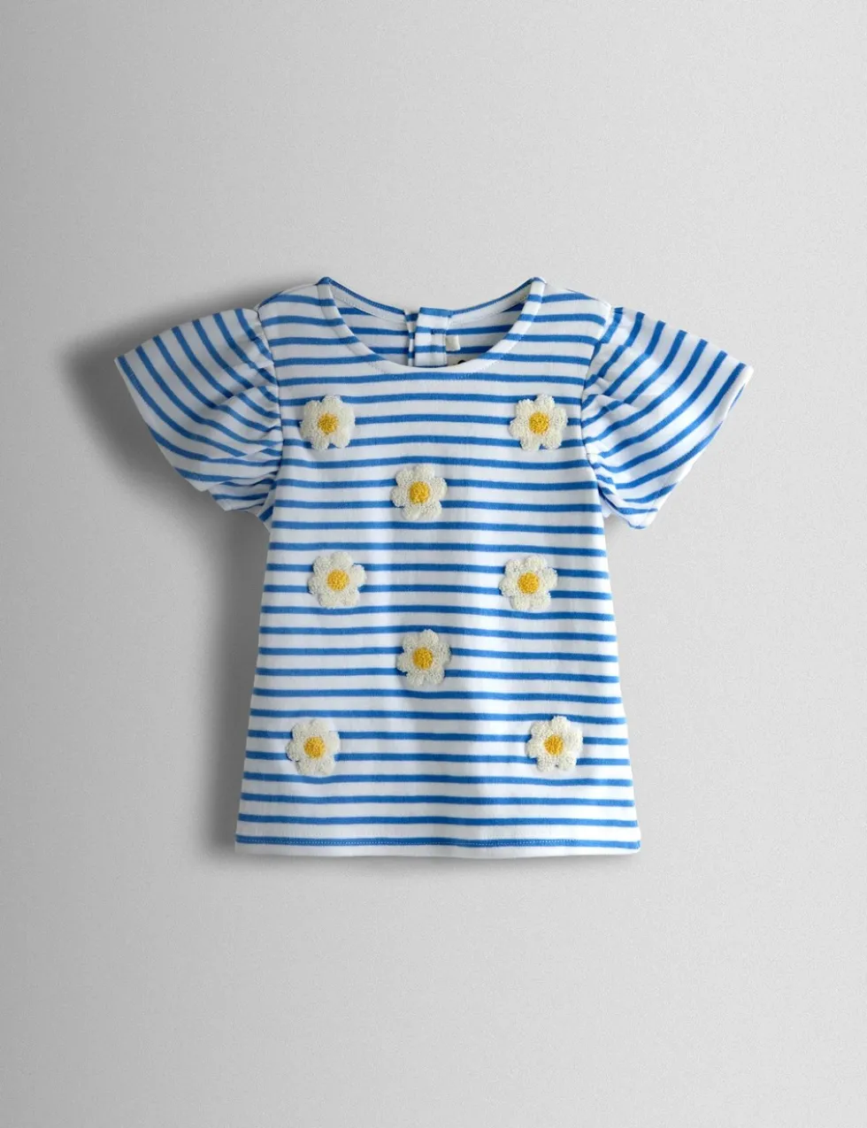 Daisy Boucle Appliqué Striped Top (6 Mths-9 Yrs)