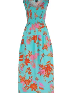 Darcie V Neck Shirred Midi Dress