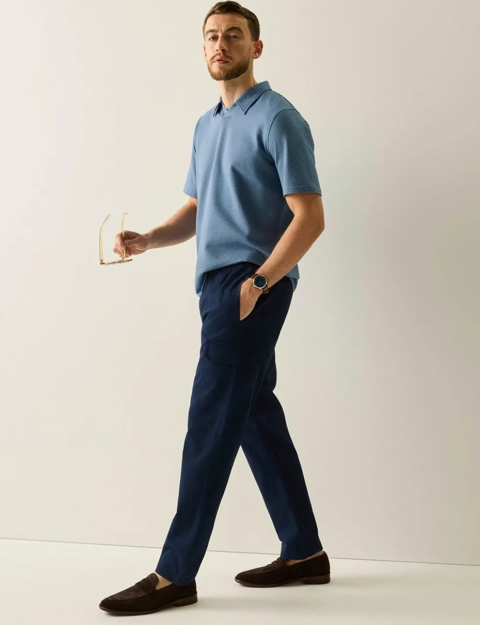 Delray Cotton Rich Waffle Polo Shirt