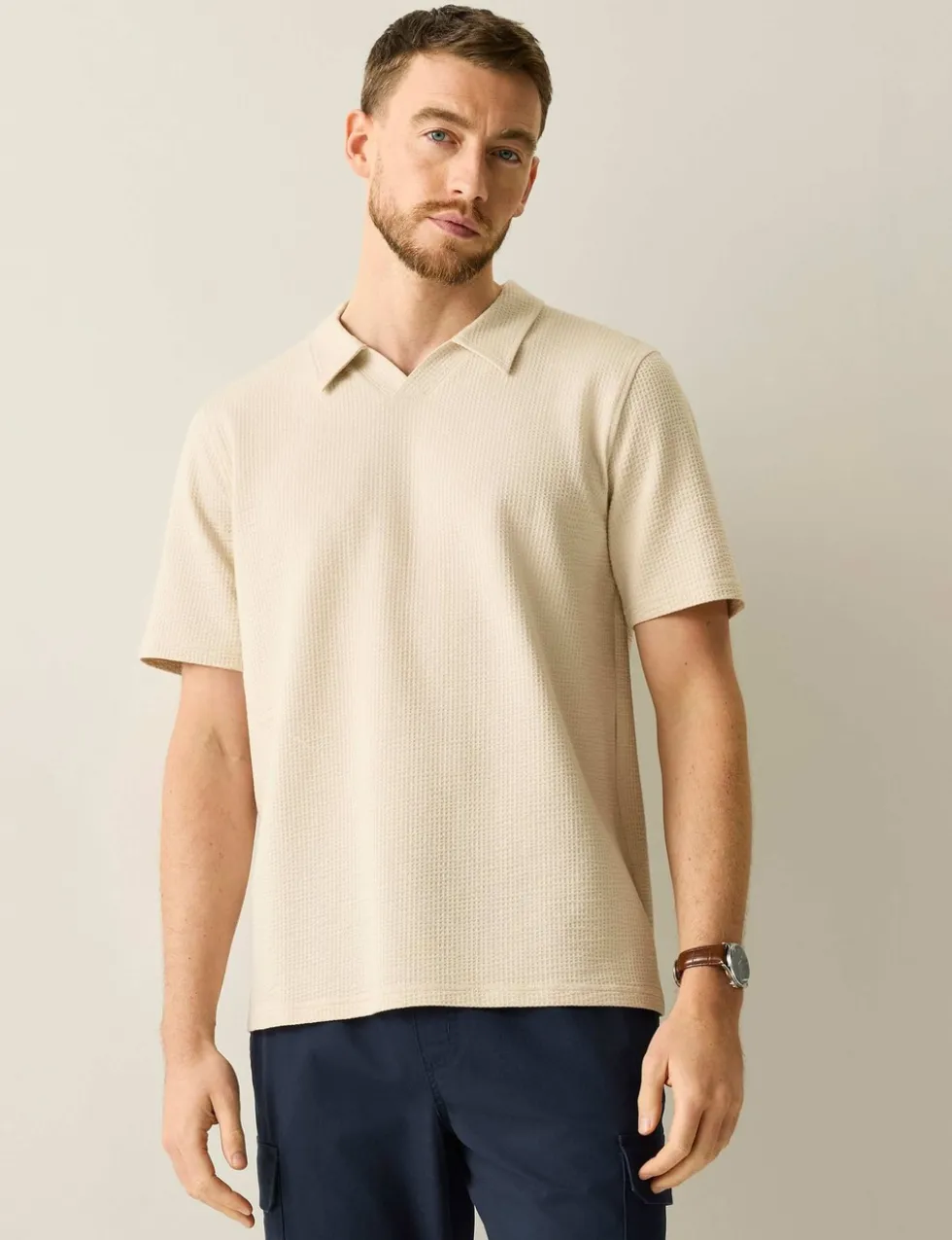 Delray Cotton Rich Waffle Polo Shirt