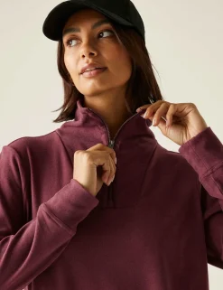 Demmi Funnel Neck Half Zip Sweatshirt