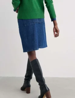 Denim A-Line Mini Skirt