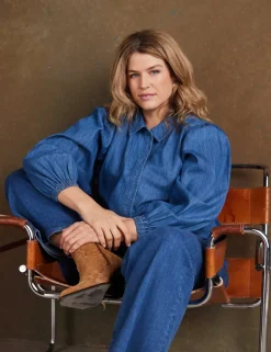 Denim Collared Button Through Shirt
