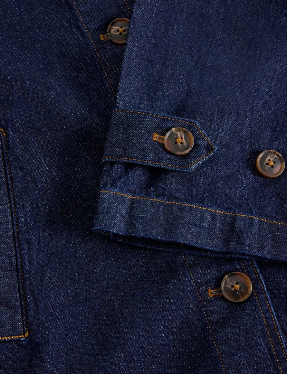 Denim Collared Longline Coat
