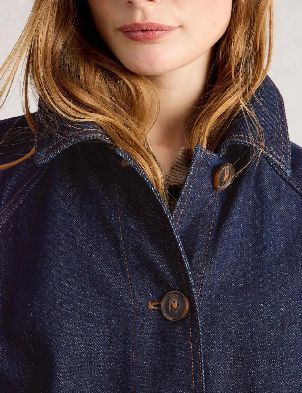 Denim Collared Longline Coat