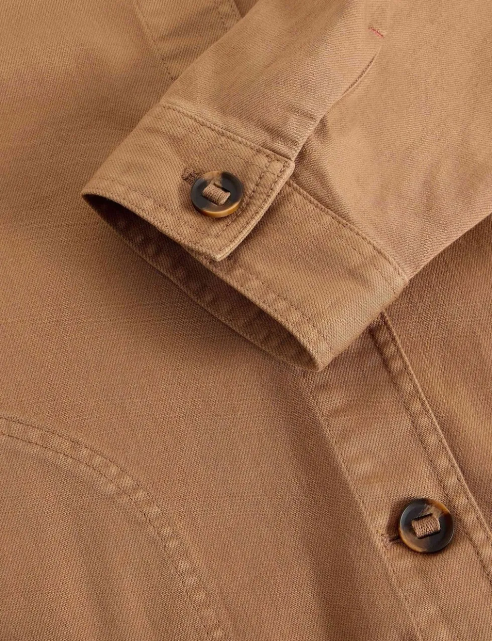 Denim Collared Raglan Sleeve Jacket