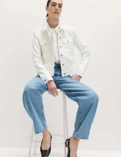 Denim Collared Short Trucker Jacket