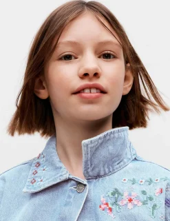 Denim Cross Stitch Embroidered Shirt (6-16 Yrs)