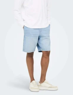 Denim Drawstring Shorts