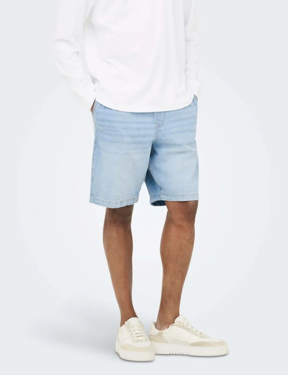 Denim Drawstring Shorts
