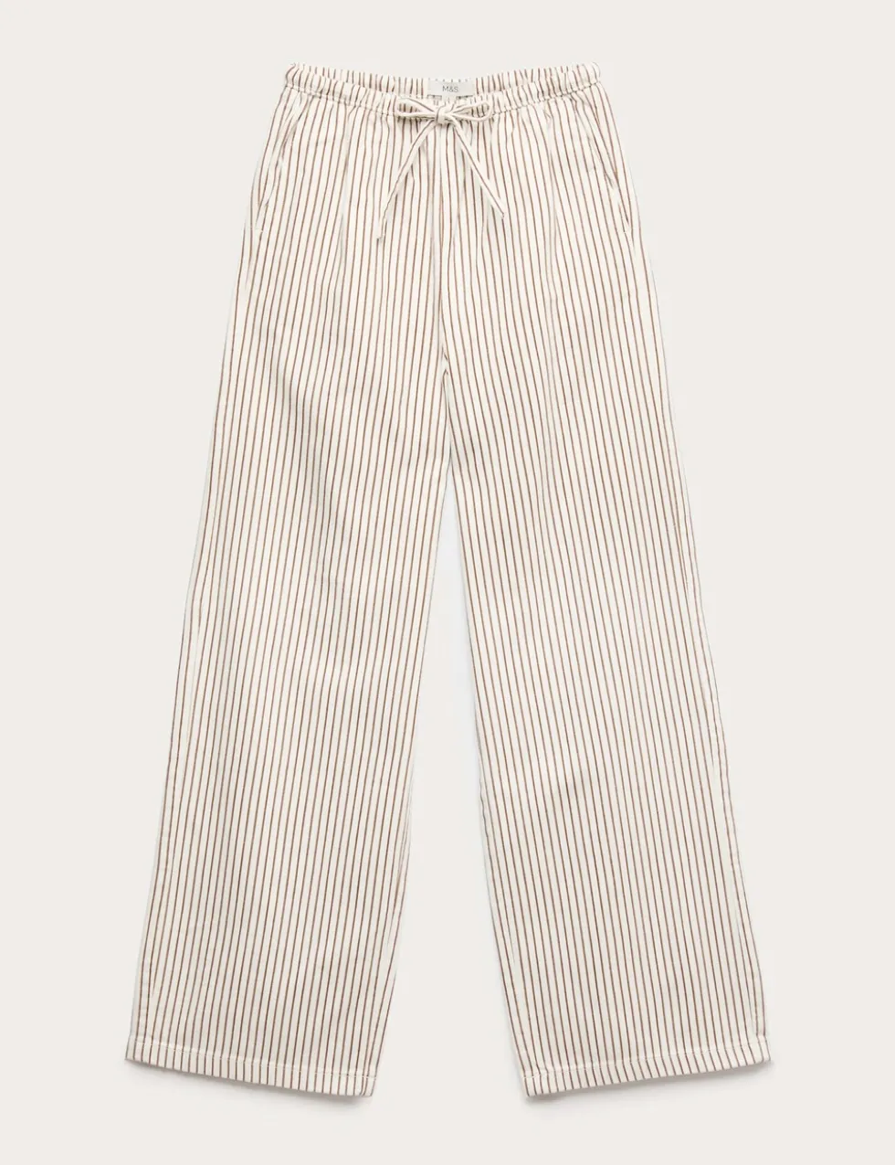 Denim Drawstring Wide-Leg Trousers