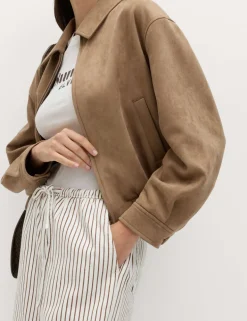 Denim Drawstring Wide-Leg Trousers