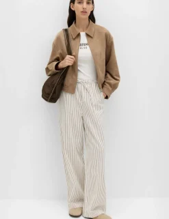 Denim Drawstring Wide-Leg Trousers