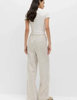 Denim Drawstring Wide-Leg Trousers