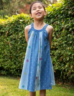 Denim Embroidered Dress (2-10 Yrs)