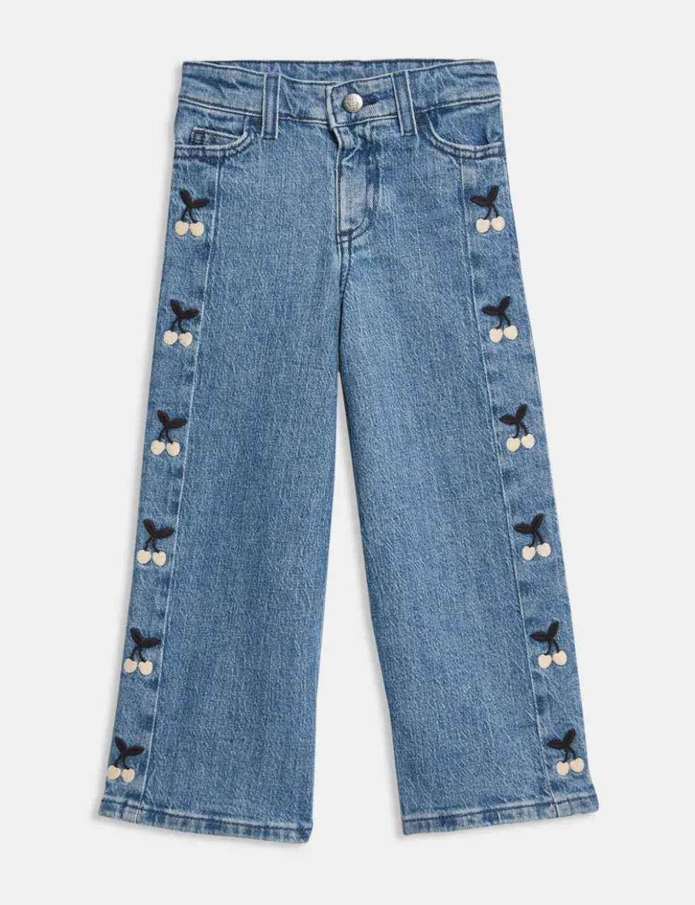 Denim Embroidered Wide Leg Jeans (2-16 Yrs)