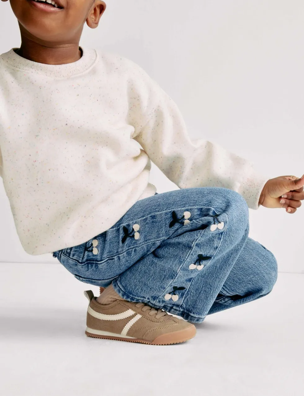 Denim Embroidered Wide Leg Jeans (2-16 Yrs)