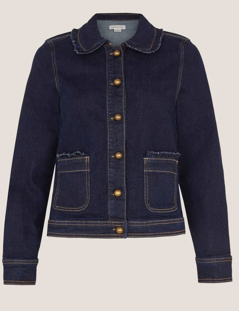 Denim Frill Collar Jacket