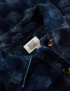 Denim Jacquard Collared Jacket