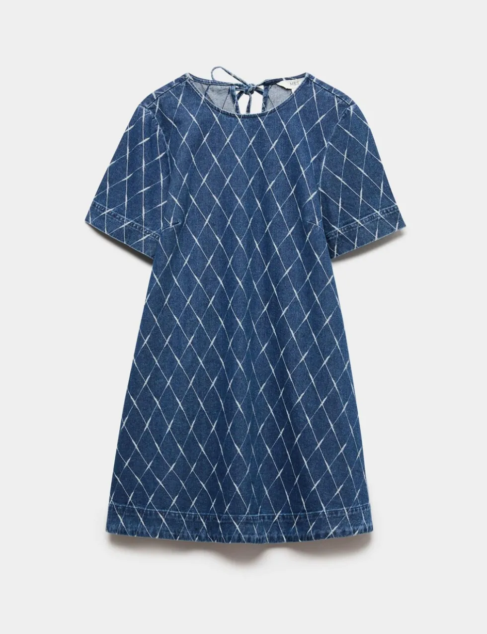 Denim Jacquard Mini T-Shirt Dress