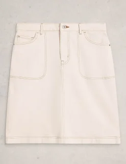 Denim Knee Length A-Line Skirt