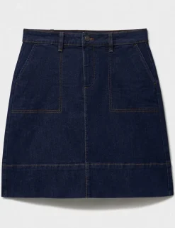 Denim Knee Length A-Line Skirt