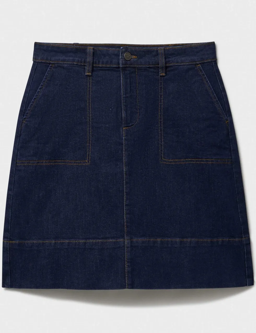 Denim Knee Length A-Line Skirt