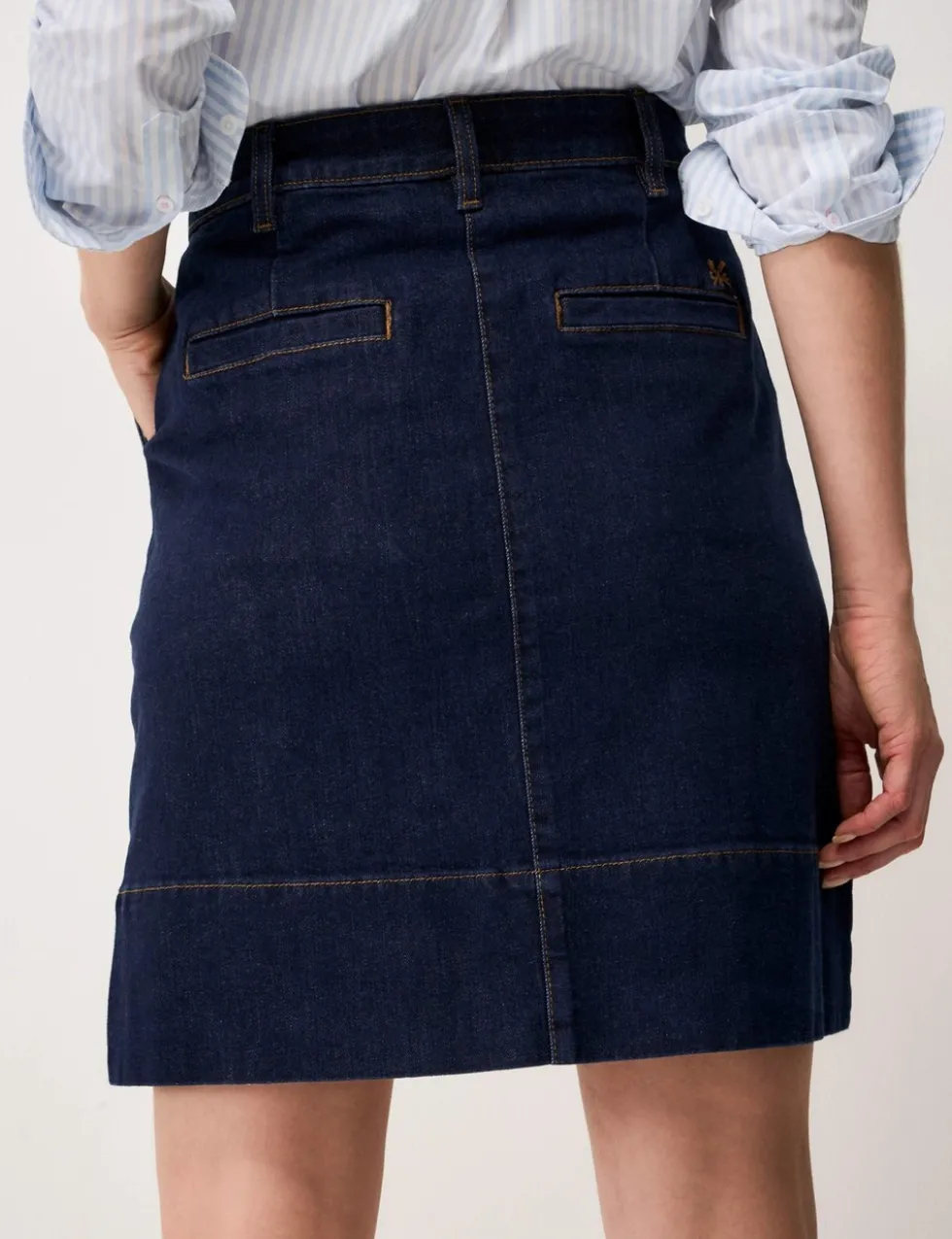 Denim Knee Length A-Line Skirt