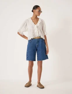 Denim Knee Length Shorts