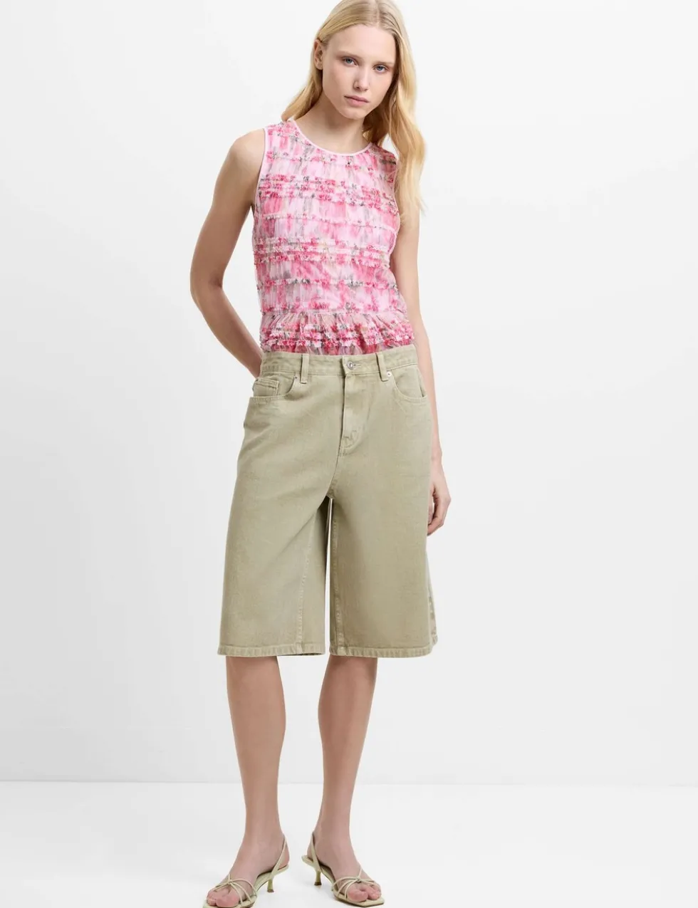 Denim Knee Length Shorts