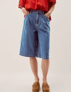 Denim Knee Length Shorts