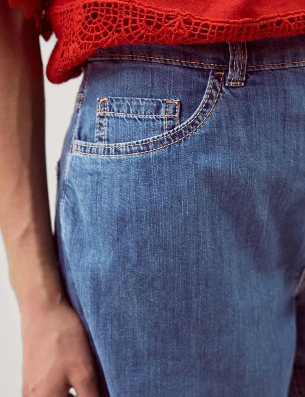 Denim Knee Length Shorts