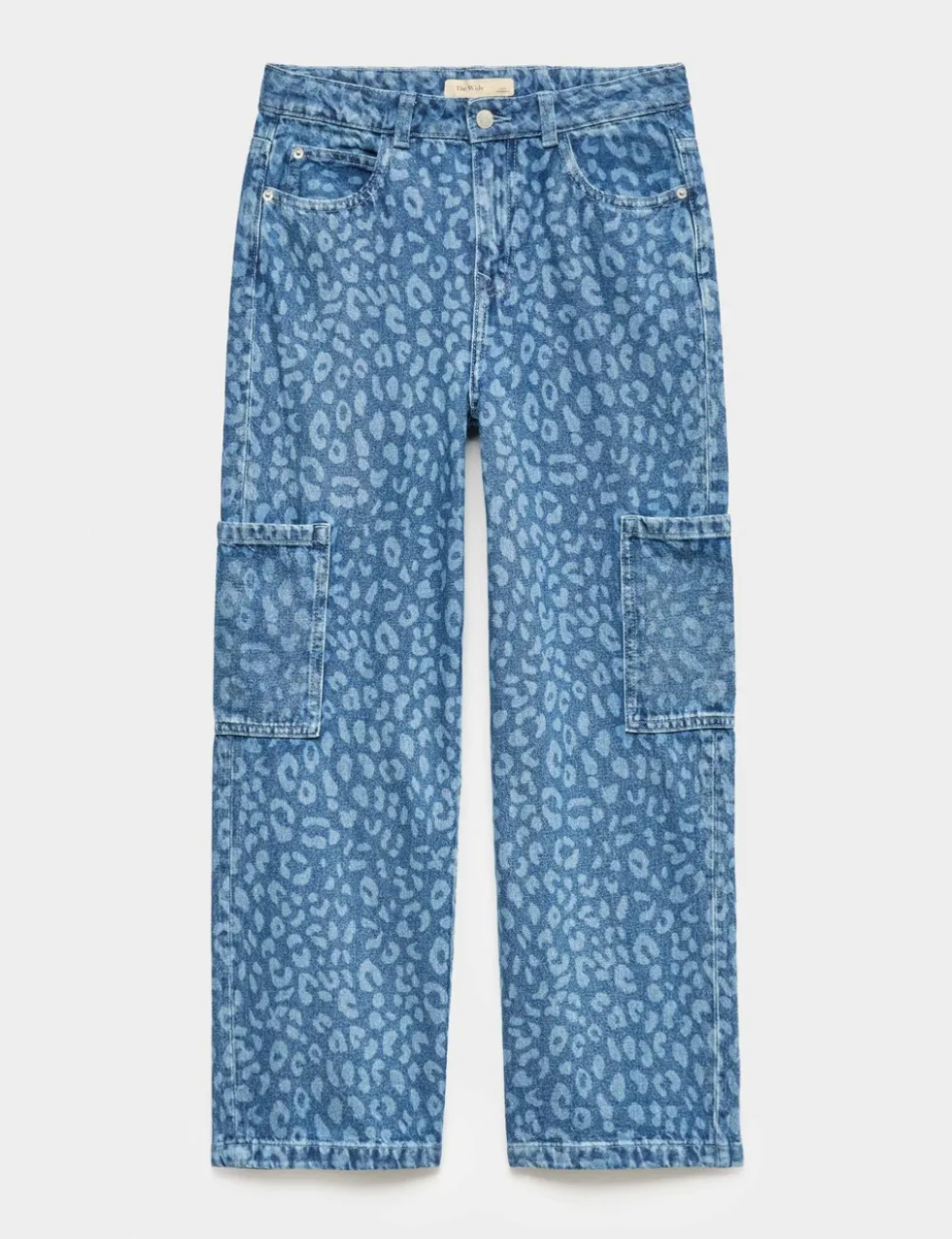 Denim Leopard Print Wide Leg Cargo Jeans (6-16 Yrs)