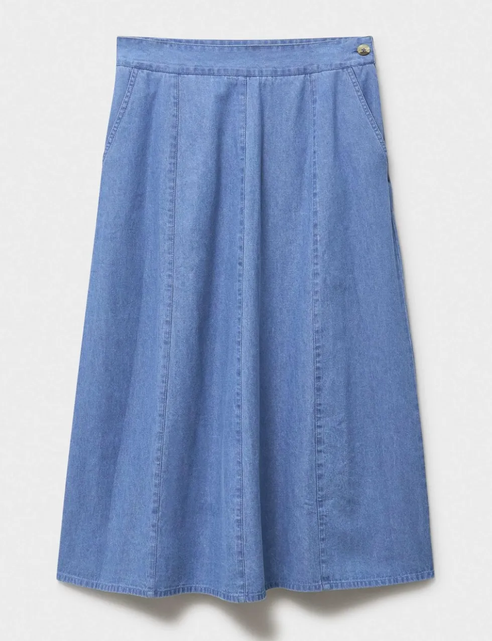 Denim Midi A-Line Skirt
