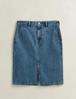 Denim Midi Pencil Skirt