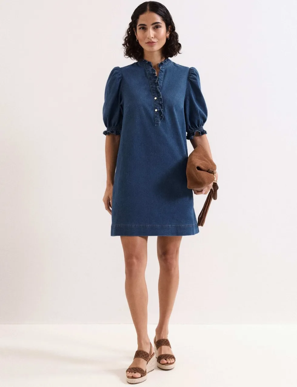 Denim Mini Shift Dress