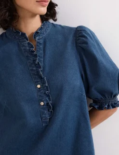 Denim Mini Shift Dress