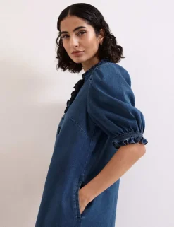 Denim Mini Shift Dress